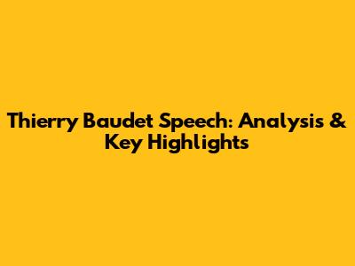 Thierry Baudet Speech: Analysis & Key Highlights