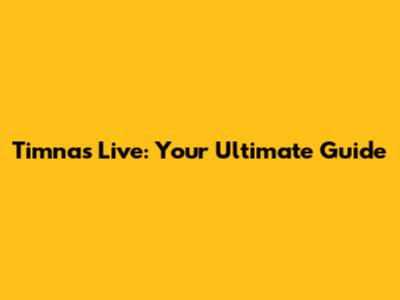Timnas Live: Your Ultimate Guide