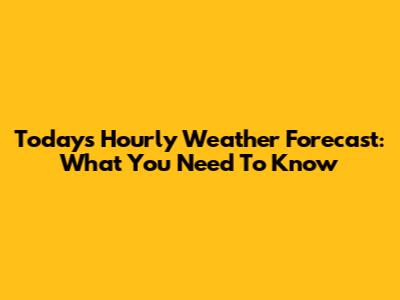Today's Hourly Weather Forecast: What You Need To Know