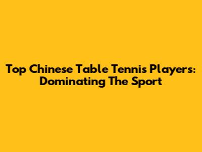 Top Chinese Table Tennis Players: Dominating The Sport
