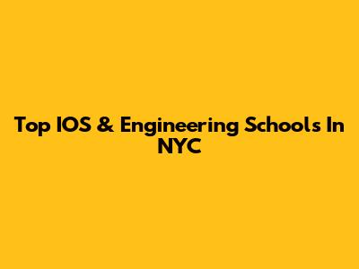 Top IOS & Engineering Schools In NYC