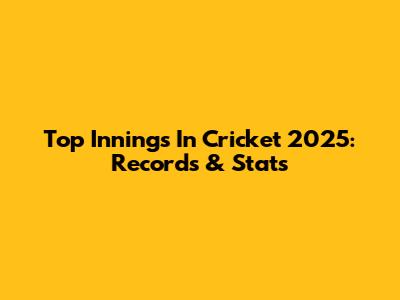 Top Innings In Cricket 2025: Records & Stats