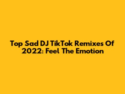 Top Sad DJ TikTok Remixes Of 2022: Feel The Emotion
