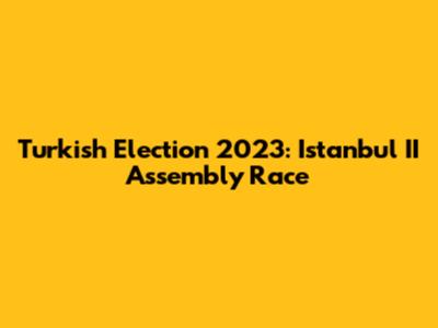 Turkish Election 2023: Istanbul II Assembly Race