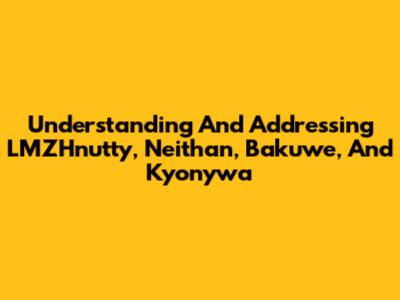 Understanding And Addressing LMZHnutty, Neithan, Bakuwe, And Kyonywa