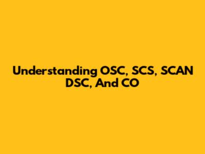 Understanding OSC, SCS, SCAN DSC, And CO