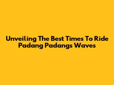 Unveiling The Best Times To Ride Padang Padang's Waves
