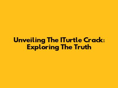 Unveiling The ITurtle Crack: Exploring The Truth