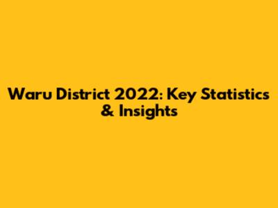 Waru District 2022: Key Statistics & Insights
