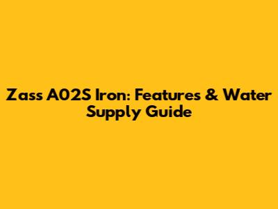 Zass A02S Iron: Features & Water Supply Guide