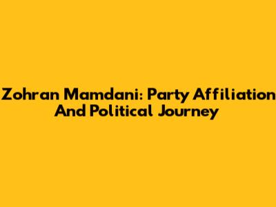 Zohran Mamdani: Party Affiliation And Political Journey